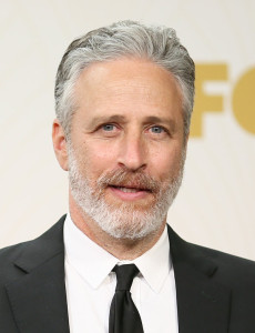 LOS ANGELES, CA - SEPTEMBER 20: TV personality Jon Stewart, winner of the Outstanding Variety Talk Series for "The Daily Show with Jon Stewart", poses in the press room at the 67th Annual Primetime Emmy Awards at Microsoft Theater on September 20, 2015 in Los Angeles, California. (Photo by Mark Davis/Getty Images)
